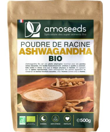 Ashwagandha Organic Powder 500G | Indian Ginseng | Stress Sleep Adaptogen | 100% Pure Ashwagandha Root Powder (Withania Somnifera) Organic (Indian Ginseng) Top Quality