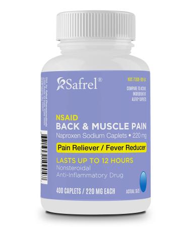 Safrel Naproxen Sodium, 220 mg  400 caplets  Pain Reliever and Fever Reducer, Up to 12 Hours of Relief