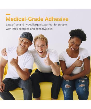 Amolyfe Waterproof Dexcom G6 Adhesive Patches 30 Pack - Long-Lasting Sensor Covers with Reusable Cap, Bump-Proof & Medical Grade Adhesive - BLK - Buy Online on GoSupps.com