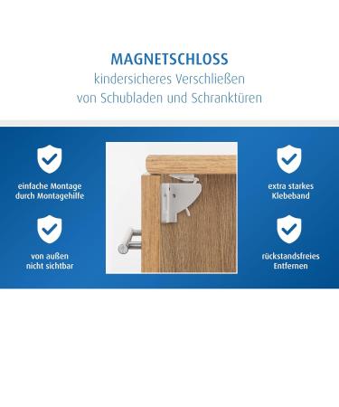 Magnetic Lock Set (8 Pieces) - Child Safety Cabinet & Drawer Locks | Secure Your Home for Babies & Kids | Easy Adhesive Installation - Buy Online on GoSupps.com