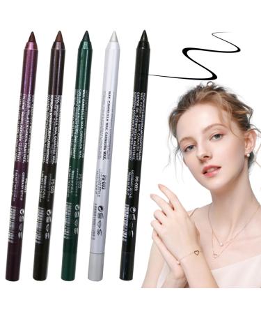 Colorful Eyeliner 5PCS Eyeliner Pencil 5 Colors Waterproof Neon Eyeliner Waterproof Eyeliner Long-Lasting Gel Eye Liner Portable Eye Makeup for Girl Women