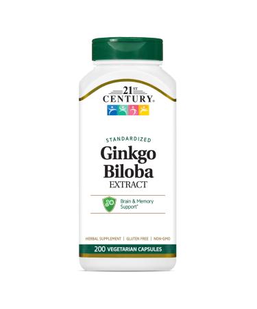 21st Century Ginkgo Biloba Extract Standardized 200 Vegetarian Capsules