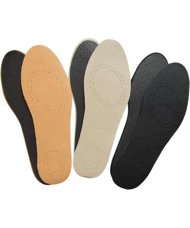 Men's Non-Slip Thin Leather Insoles for Boots and Dress Shoes - 3 Pairs (Size 8-9 Men/10-11 Women) - Carbon Odor-Eater Inserts - Buy Online on GoSupps.com