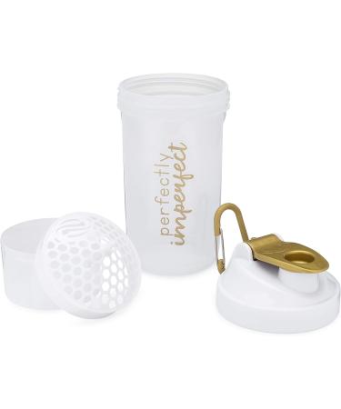 Smartshake 27oz Protein Shaker Bottle with Motivational Quotes & Attachable Storage - White | Perfect Fitness Gift - Buy Online on GoSupps.com