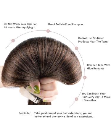 Hotlulana Dark Brown Tape Extensions | 16 Inch Real Human Hair | 40pcs 80g Remy Tape In Extensions #2 - Buy Online on GoSupps.com