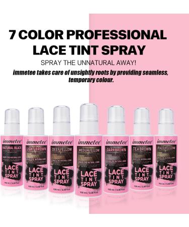 immetee Lace Tint Spray for Wig Instant Wig Root Concealer Hair Concealer Spray for Lace Wigs Hair Root Touch Up Spray. 100ml/3.38fl oz(Medium Yellow) - Buy Online on GoSupps.com