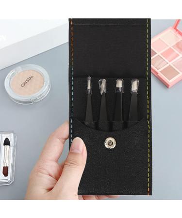 Classycoo Professional Eyebrow Tweezers Set - 4Pcs Stainless Steel Precision Kit for Eyebrows, Facial Hair, Ingrown Hair & Splinter Removal - Black - Buy Online on GoSupps.com