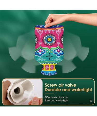 Floral Art Heat Bottle with Lid - Rubber Hot Water Sac for Pain Relief Cramps & Foot Warmers | Hot & Cold Therapy - Buy Online on GoSupps.com
