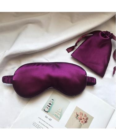 Silk Satin Sleeping Eye Mask - Dark Purple Soft & Breathable Blackout Eye Cover for Travel & Weddings | Ideal Gift for Women & Men - Buy Online on GoSupps.com