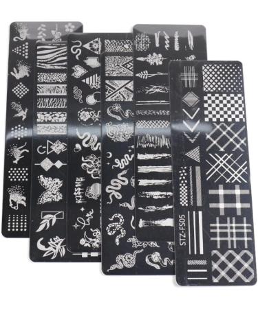 RUNRAYAY 12pcs Retro Theme Nail Stamping Plate Kit - Flower, Snake, Butterfly Patterns for Thanksgiving & Christmas Nail Design - DIY Print Manicure Salon - Buy Online on GoSupps.com