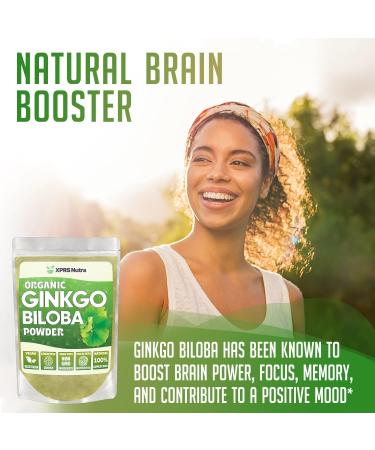 XPRS Nutra Organic Ginkgo Biloba Powder - Gingko Biloba Supplements for Cognition - Vegan Friendly Ginkoba Biloba Organic - Immunity Boosting Ginkgo Biloba Powder (16 oz) 1 Pound (Pack of 1) - Buy Online on GoSupps.com