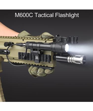 M600C Scout Light 800 Lumens Tactical Flashlight with Rotating Mount Base | Picatinny & Mlok/Keymod Rail Compatible, Includes Remote Pressure Switch (M600C) - Buy Online on GoSupps.com