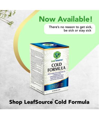 Leafsource Cold Formula Capsules Naturally Reduces Duration & Relieve Cold Symptoms Flu Upper Respiratory Tract Infections Bronchitis Sore Throat and Laryngitis Plant-Based Ingredient Vegan Immune Modulator NPN 80114231 (60 Counts) 60 count (Pack of 1) - Buy Online on GoSupps.com