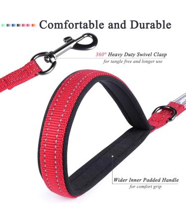 Vivaglory Traffic Handle Dog Leash - Reflective Padded Metal Hook 1.5m Red - Ideal for Training & Control - Buy Online on GoSupps.com