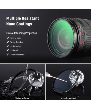 NEEWER 67mm Black Diffusion Lens Filter Kit - 2 Pcs 1/4 & 1/8 Mist Cinematic Effect Filters | Nano Coated HD Optical Glass for Video/Vlog/Portrait Shot - Includes Storage Cases & Cleaning Cloths - Buy Online on GoSupps.com
