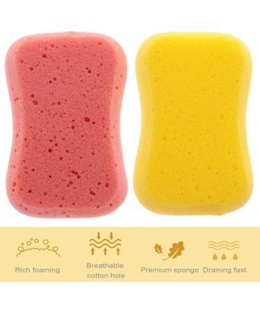 Frcolor Soft Bathing Sponge - Gentle Natural Fiber Peeling Shower Sponge for All Ages (4 Random Colors) - Buy Online on GoSupps.com