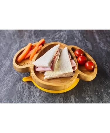 BABI Large Dog Plate for Baby and Toddler - Natural Bamboo with Silicone Suction Ring (Cherry Red) - Buy Online on GoSupps.com