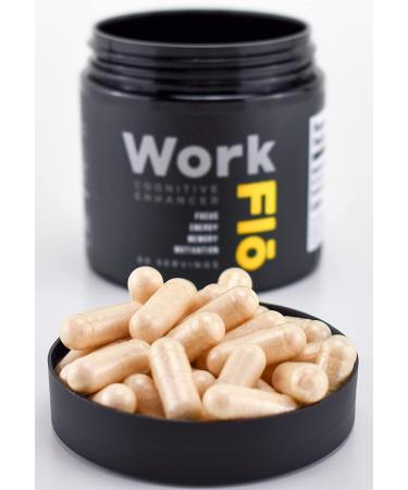 WorkFlo Brain Booster Nootropic - Focus, Memory, Mental Clarity Supplement - Buy Online on GoSupps.com