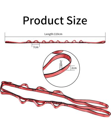 Buy Adjustable Daisy Chains - Yoga Hammock Extension Straps | 8-Loop Nylon Climbing Loops for Aerial Yoga & Fitness - Red - Buy Online on GoSupps.com