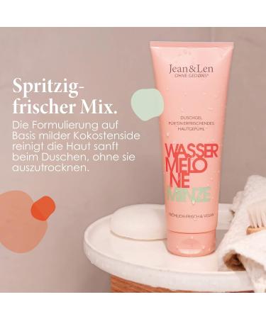 Jean & Len Watermelon & Mint Shower Gel - Vegan pH Balanced 250ml | Refreshing Care for All Skin Types - Buy Online on GoSupps.com