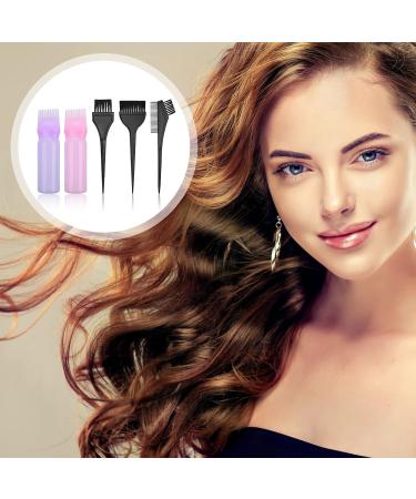 2pc Hair Dye Bottle Set & 3pc Coloring Brushes - Salon Quality Hair Dyeing Tools - Buy Online on GoSupps.com