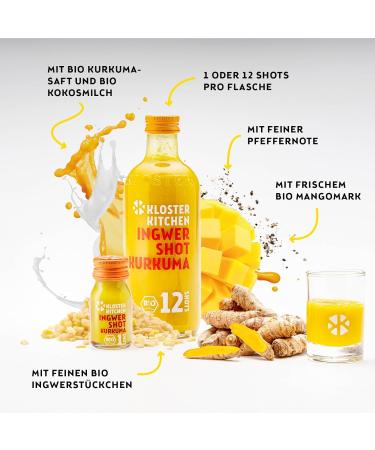 Buy Monastery Kitchen Bio Ingwer Shot Kurkuma 7x30ml - Vegan Ginger Turmeric Drink No Additives Sweet & Sharp - International Shipping - Buy Online on GoSupps.com