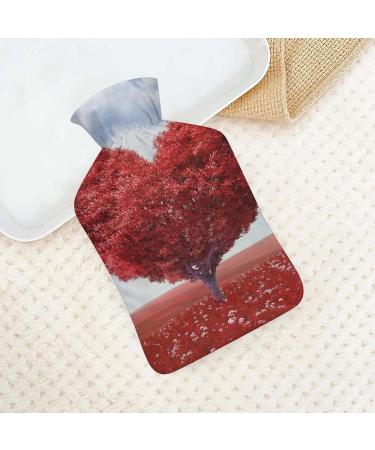 Red Love Tree Hot Water Bottle with Plush Cover - Hand Warmer for Adults & Kids | 26.5x15.3 cm - International Shipping - Buy Online on GoSupps.com