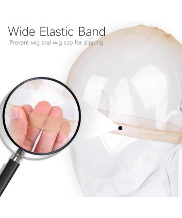 4pcs HD Wig Caps + 1 Elastic Band + 1 Hair Edges Brush Set | Invisible Stretchy Caps for Lace Front Wigs - Buy Online on GoSupps.com
