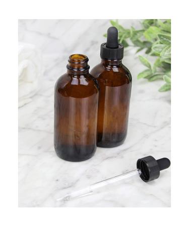 4oz Amber Glass Dropper Bottles (6-Pack) for Essential Oils, Cosmetics, Cooking - Refillable Amber Brown Glass - Buy Online on GoSupps.com