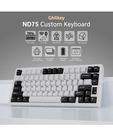 OOCTPK Chilkey ND75 Aluminum Keyboard for Windows, MacOS - White - Buy Online on GoSupps.com