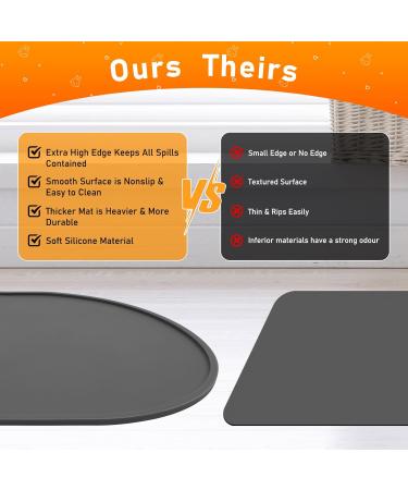 LDYOEN Dog & Cat Bowl Underlay - Waterproof Silicone Feeding Mat 48x30cm - Slip-Resistant Dark Gray - Buy Online on GoSupps.com