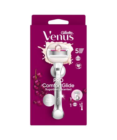 Gillette Venus Gillette Venus Women's Razor Pro ComfortGlide Sugarberry Scent Reusable Metal Handle with 5 Blades and Oil Touch