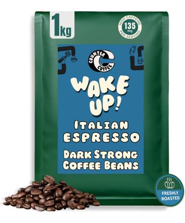 Counter Coffee | Italian Espresso Coffee Beans 1KG Dark Roast Strong Flavour Whole Coffee Beans 