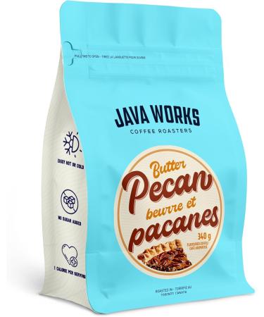 Java Works Coffee - Butter Pecan Flavoured Coffee | 340 grams | Medium Roast | Whole Bean Butter Pecan 340 g (Pack of 1)
