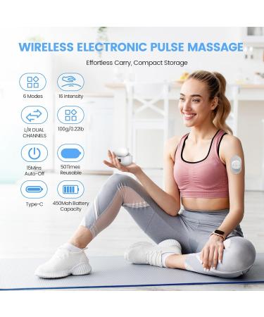 Luvan Wireless Rechargeable TENS and EMS Machine for Pain Relief Portable Digital Dual Channel TENS Unit Muscle Stimulator with 6 Modes and Charging Case for Back Shoulder Waist and Sciatica - Buy Online on GoSupps.com