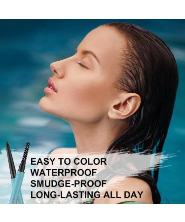 TurritopsisD Eyebrow Pencil Liner 2-Pack Dark Brown | Waterproof Long-Lasting Retractable Eyebrow Makeup with Built-in Brush for Natural Look - Buy Online on GoSupps.com