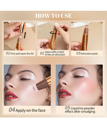 DAGEDA 2Pcs Liquid Highlighter and Contour Set - Waterproof Long Lasting Face Makeup with Sponge Applicator - Contour + Highlight Shades 02 & 05 - Buy Online on GoSupps.com