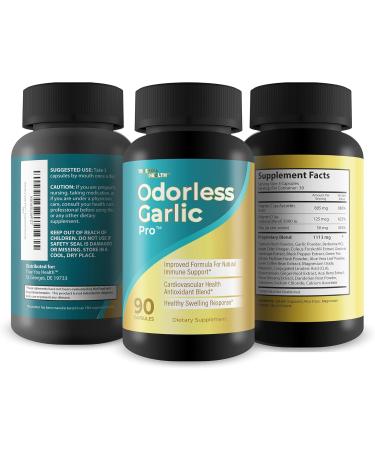 Odorless Garlic Pro - Our Best Odorless Garlic Capsules - Our Best Immune Support Supplement - Vitamin C Zinc Garlic Vitamin D Turmeric Ginger - Immune Supplement - Odourless Garlic Supplements - Buy Online on GoSupps.com