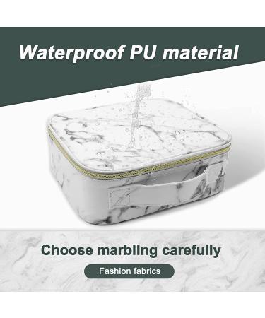 Marble Makeup Bag Travel Organizer | Waterproof Cosmetic & Jewelry Organizer (9.8x8.86x3.7 inches) - Buy Online on GoSupps.com