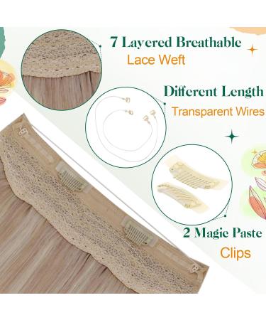 Easyouth Real Hair Ash Blonde Fish Wire Extensions 16 Inch 80g - Highlight Blonde Secret Wire Human Hair Extensions #18P613 - Buy Online on GoSupps.com