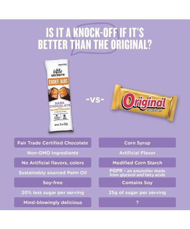 Little Secrets Dark Chocolate Cookie Bars with Salted Caramel - 12 Pack (1.8 oz Each) - Buy Online on GoSupps.com