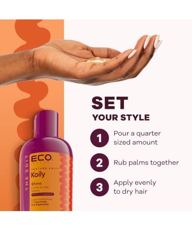 Eco Style Koily Shine Hyper Gloss Serum for Type 4 Curly Hair | Nourishing & Sulfate-Free | Frizz Control & Natural Glow - 6 oz - Buy Online on GoSupps.com