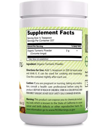 Amazing India USDA Certified Organic Turmeric Powder 16 Oz (1 Lb) Supplement | Non-GMO | Gluten Free | Made in USA - Buy Online on GoSupps.com