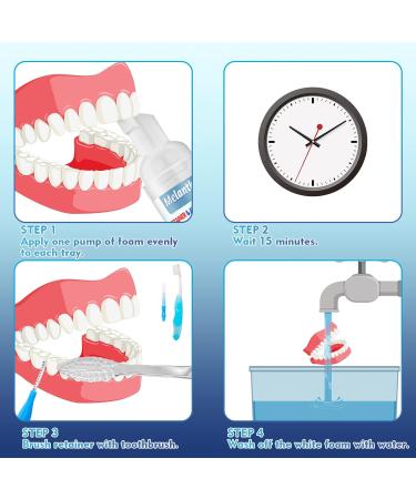 Melanther Retainer Cleaner & Toothbrush - Braces/Aligner Whitening Foam for ClearCorrect, Essix, Vivera & Hawley Trays - Denture Cleaner (120ml) - 2 Pack - Buy Online on GoSupps.com
