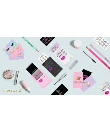 BRAWNA 70 pcs Eyebrow Microblading Aftercare Bags - Lip & Lash PMU Supplies - Mini Cosmetic Bags - Black 4x6in - 70pc - Buy Online on GoSupps.com