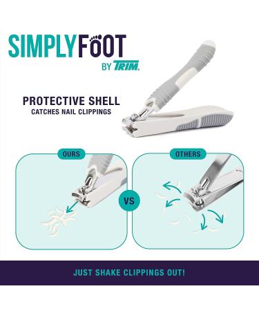 TRIM Simply Foot Toenail Clippers - Quality Steel Blades, Enlarged Opening, Catcher Base - Easy to Use Foot Care Tool for Men and Women (White) - Buy Online on GoSupps.com