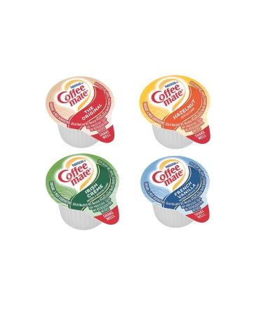 40 Count Coffee-mate Non-Dairy Liquid Creamer Singles - 4 Flavor Assortment with Sugar Packets & Stirrers - Buy Online on GoSupps.com