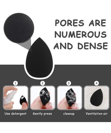 Sibba 6-Piece Powder Puff Beauty Blenders Set - Makeup Sponge Kit for Flawless Foundation & Concealer Application - Includes Mini Washing Set and Small Brushes (Black) - Buy Online on GoSupps.com