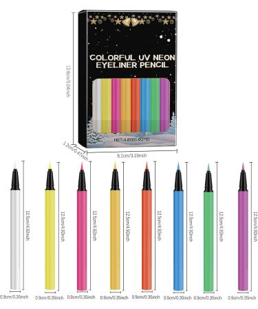 Ensemble d ' eye-liners liquides UV 8 couleurs crayon d ' eye-liners r sistant l ' eau pour adultes et amateurs de f te facile appliquer doublure liquide r active UV - Buy Online on GoSupps.com