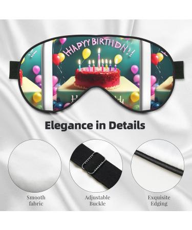 Happy Birthday Unisex Adjustable Blackout Sleep Eye Mask | Travel Yoga Office Nap - Comfort & Style - Buy Online on GoSupps.com